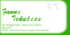 fanni tekulics business card